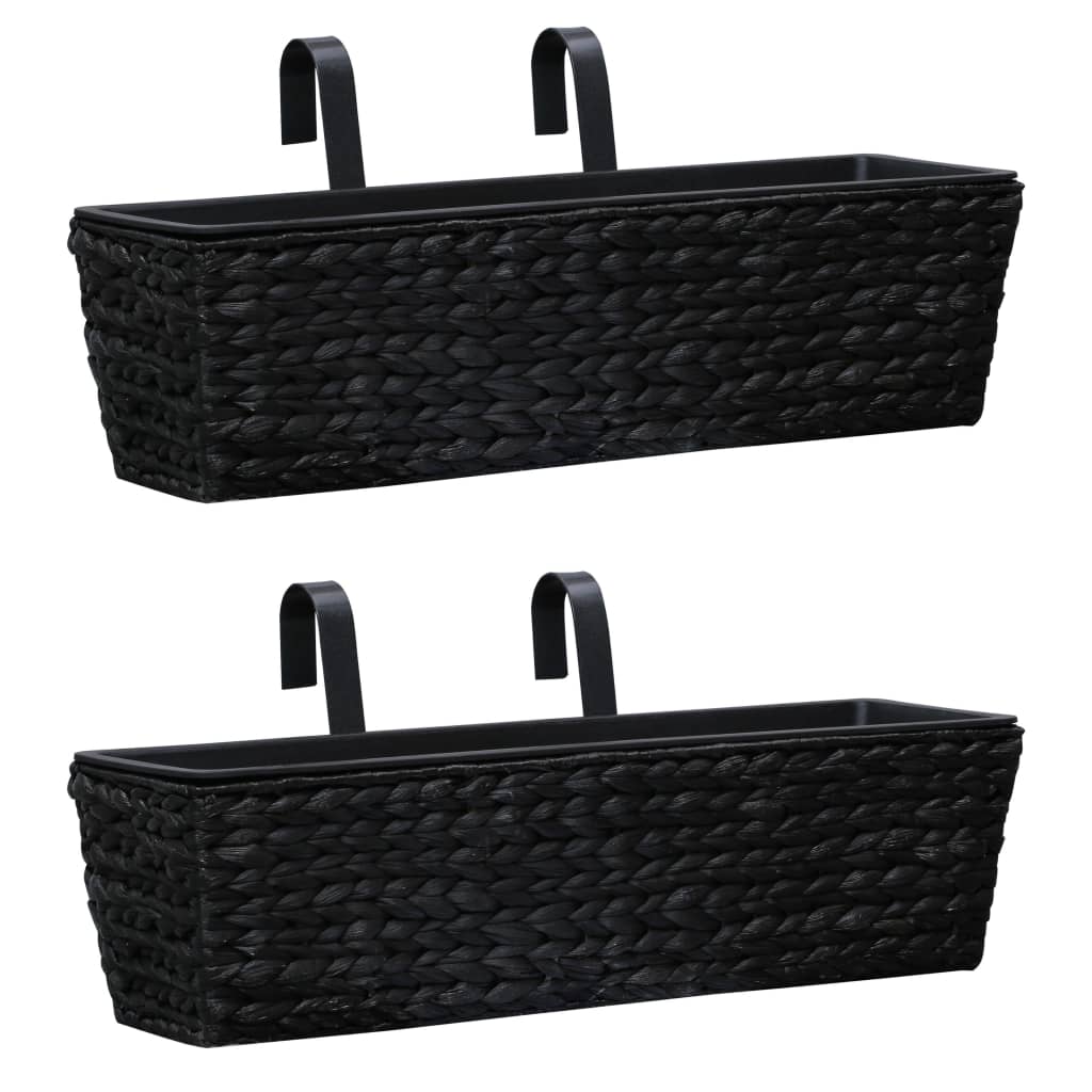 Vidaxl Planters 2 St Waterhyacint Black