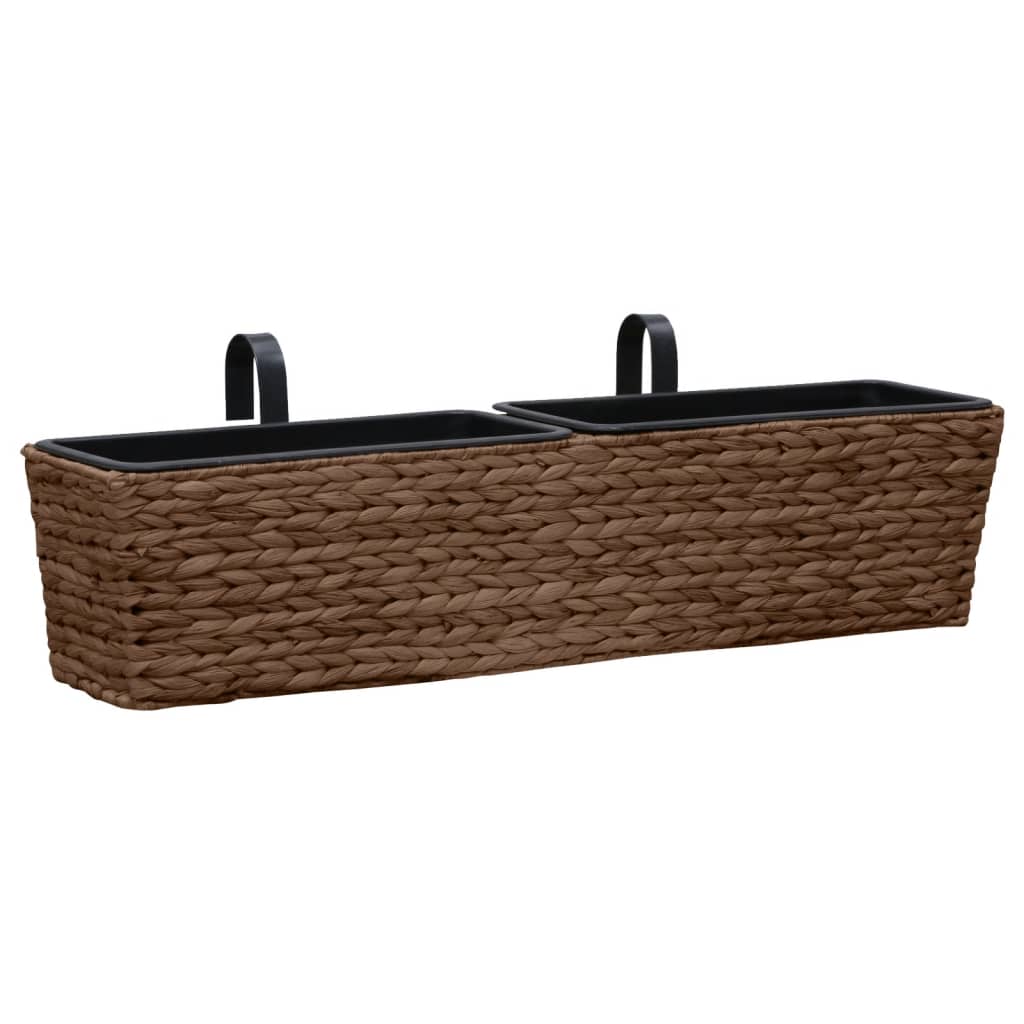 Vidaxl Planters 2 St Waterhyacint Brown