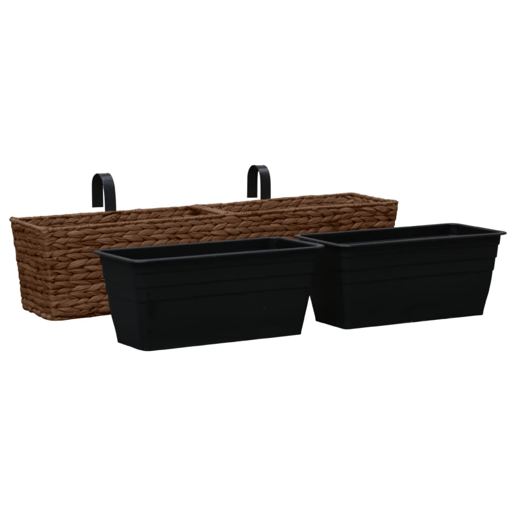 Vidaxl Planters 2 St Waterhyacint Brown