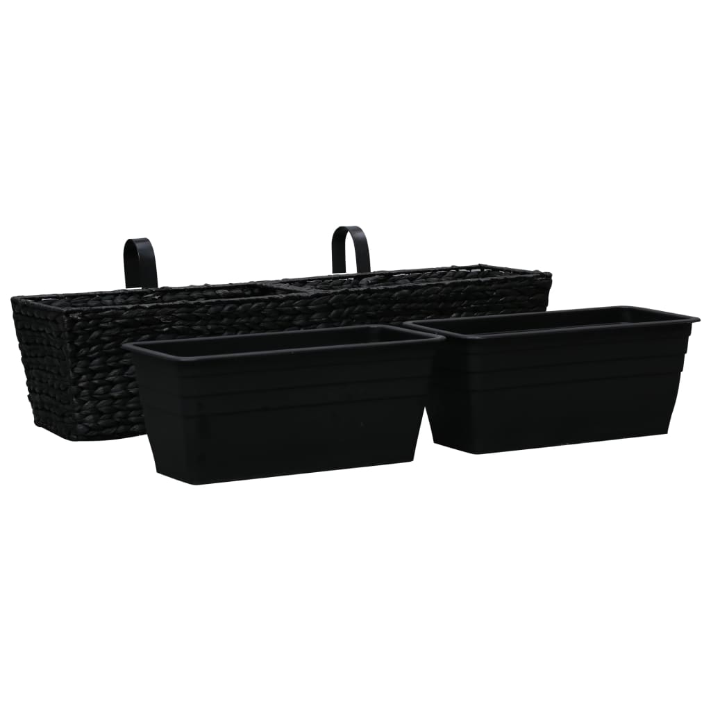 Vidaxl Planters 2 St Waterhyacint Black