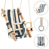 Vidaxl Baby Swing with Safety Belt Cotton Wood Blue