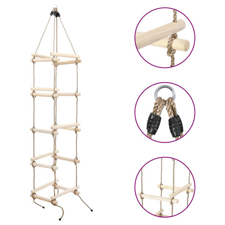 Échelle de corde Vidaxl 200 cm bois