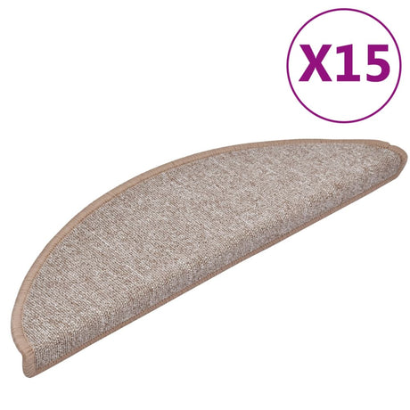 Vidaxl 15 esteras de pedal 56x17x3 cm marrón claro