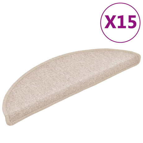 Mattes d'escalier Vidaxl 15 st 56x17x3 cm Hémisphère Taupe