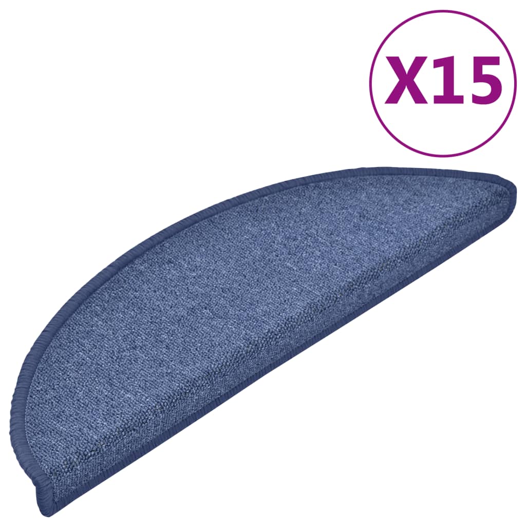 Vidaxl 15 st trapmatten 56x17x3 cm blauw