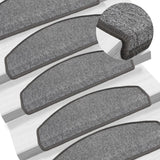 Mattes d'escalier Vidaxl 15 st 65x24x4 cm Hémisphère gris foncé grand