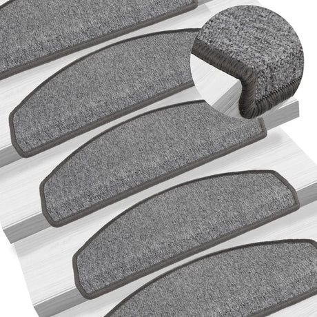 Mattes d'escalier Vidaxl 15 st 65x24x4 cm Hémisphère gris foncé grand