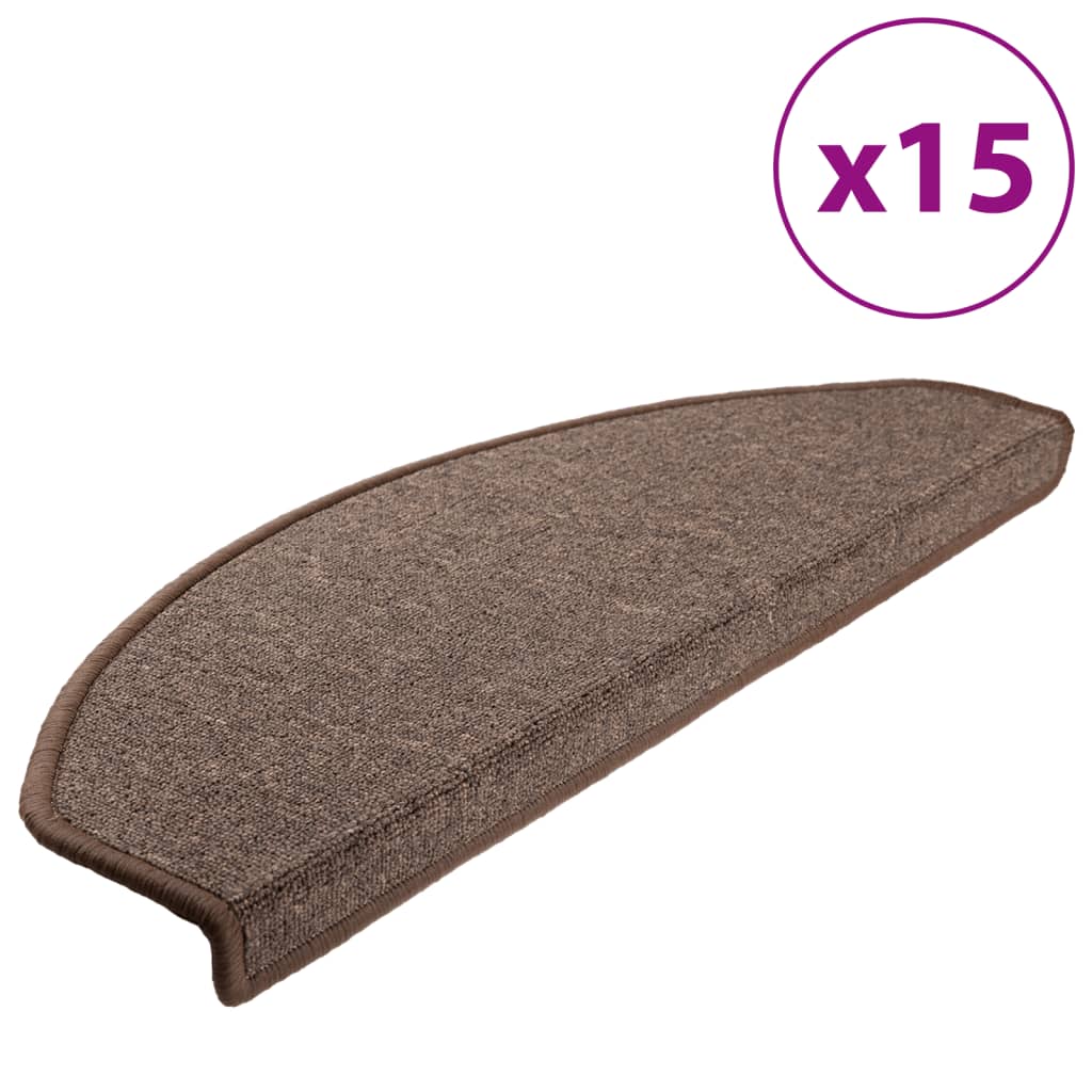 Vidaxl 15 esteras de pedal 65x24x4 cm Coffee Brown