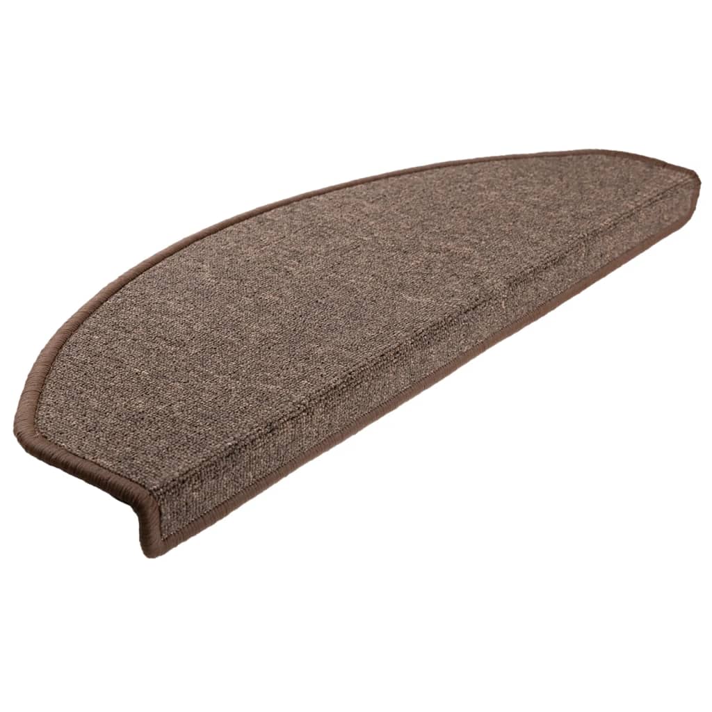 Vidaxl Mat à escalier 15 ST 65X24X4 CM CAFE BRORN SEMI -CIRCULAIRE Large