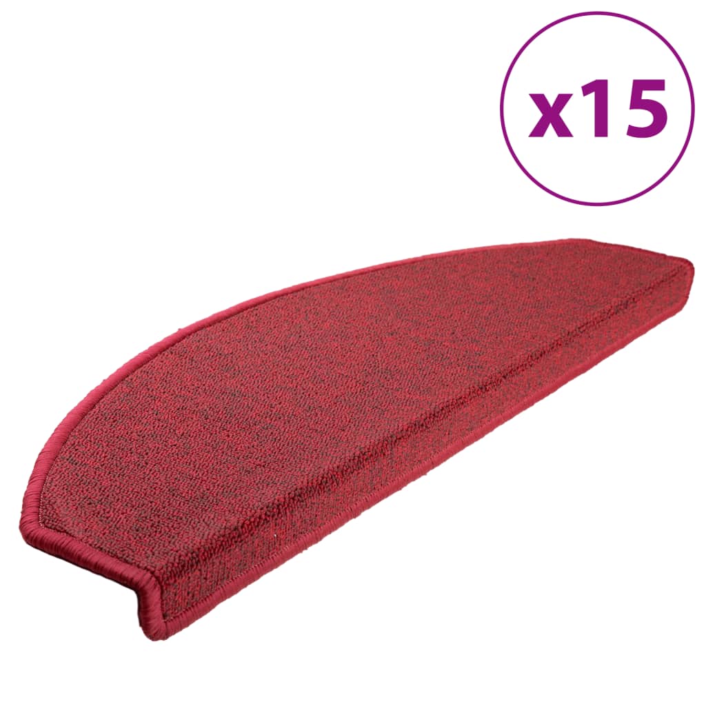 Vidaxl 15 esteras de pedal 65x24x4 cm Burdeos rojo