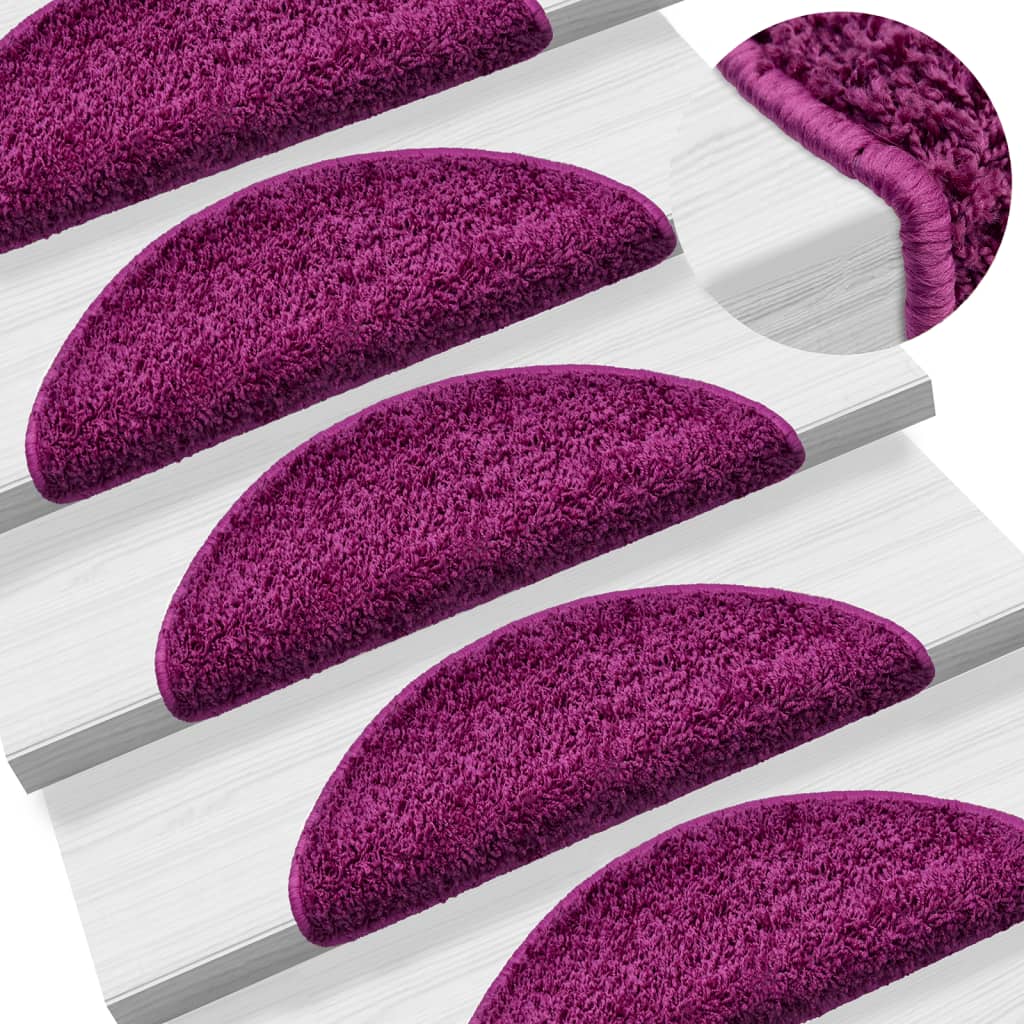 Vidaxl Stair Mats 15 st 56x17x3 cm violet