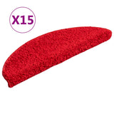 Vidaxl -Treppenmatten 15 ST 56x17x3 cm Rot