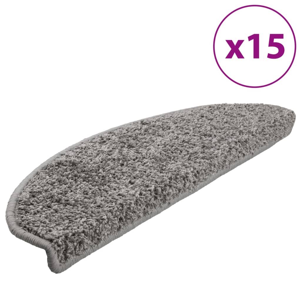 Vidaxl stair mats 15 st 65x21x4 cm gray