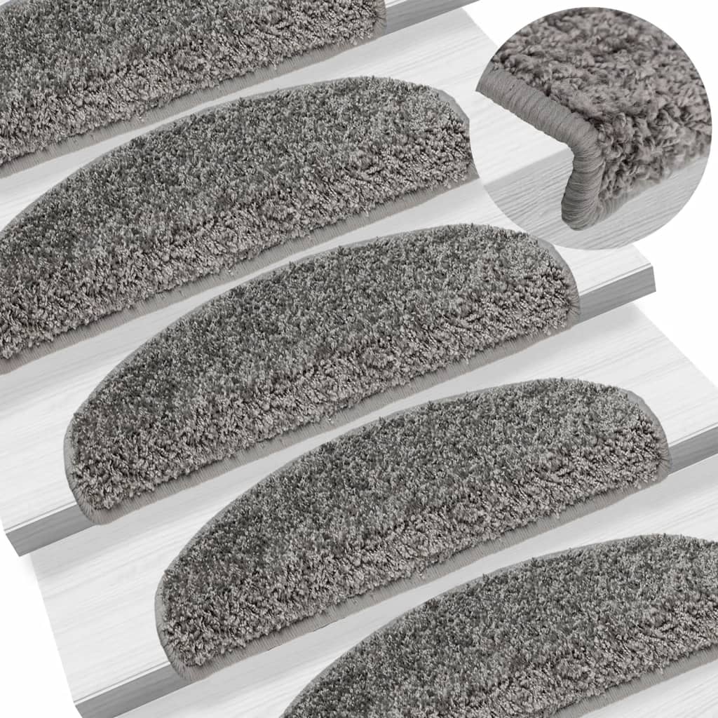 Vidaxl stair mats 15 st 65x21x4 cm gray