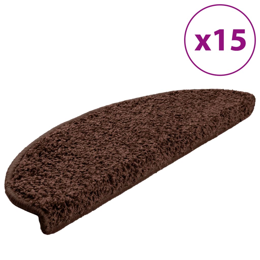 Mattes d'escalier Vidaxl 15 ST 65X21X4 CM BRUN