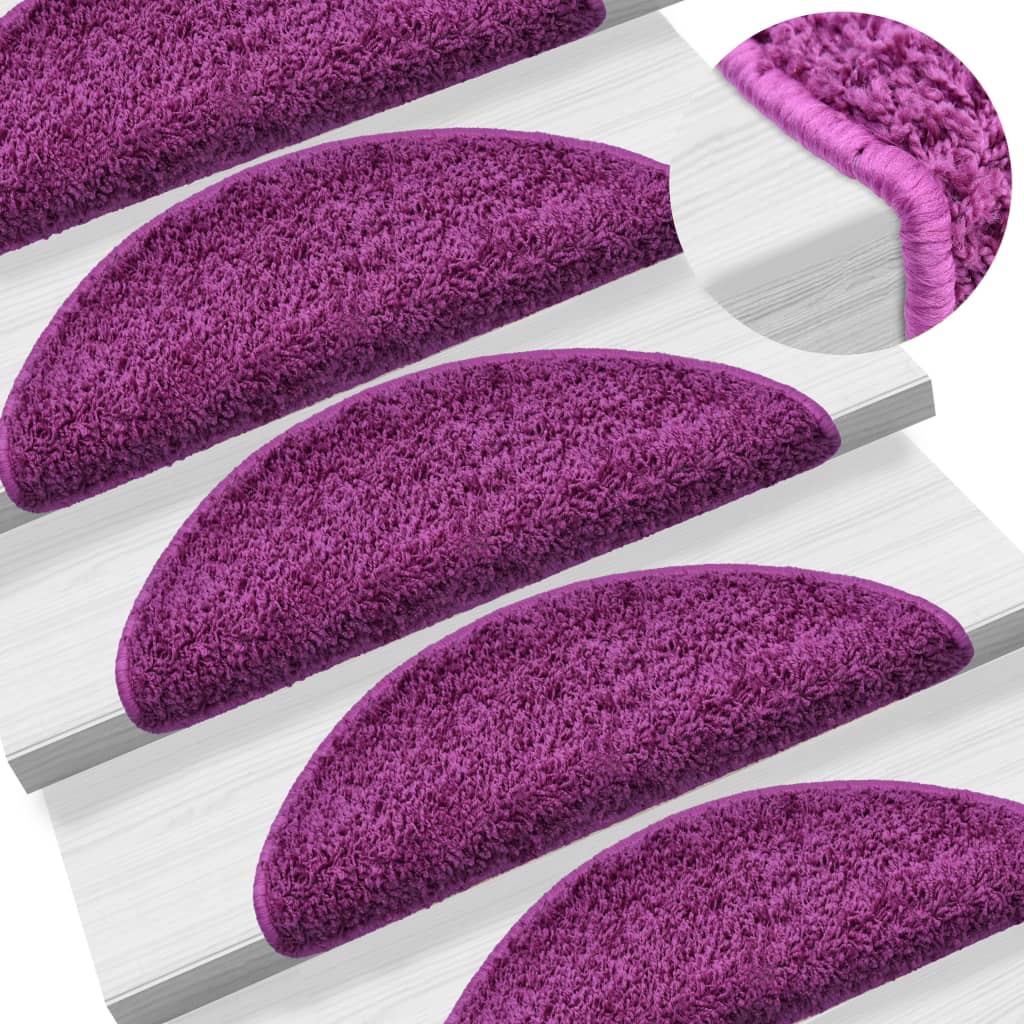 Vidaxl Stair Mats 15 St 65x21x4 cm Violet