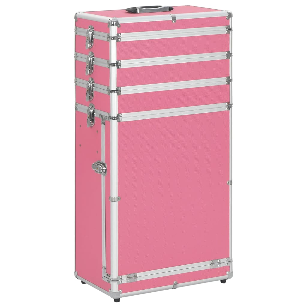 Vidaxl makeup trolley aluminum pink