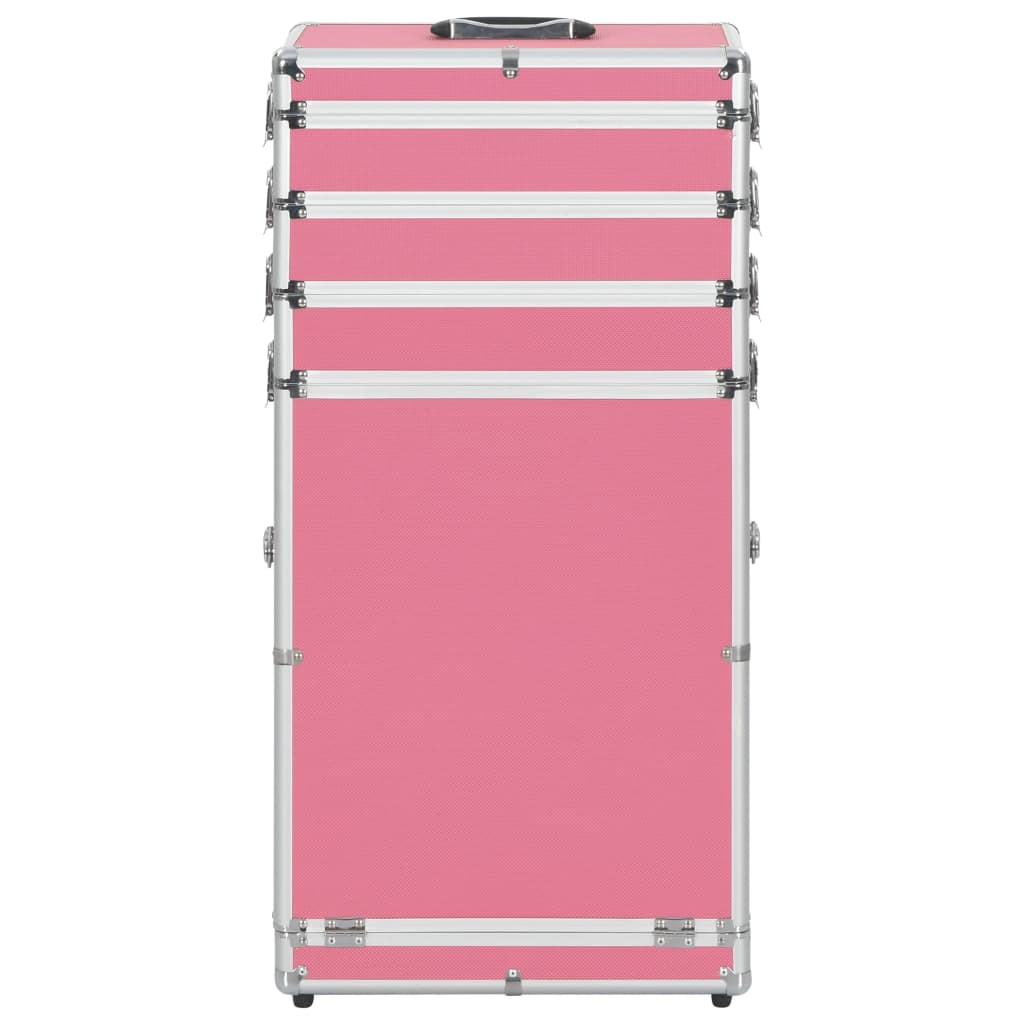 Vidaxl makeup trolley aluminum pink