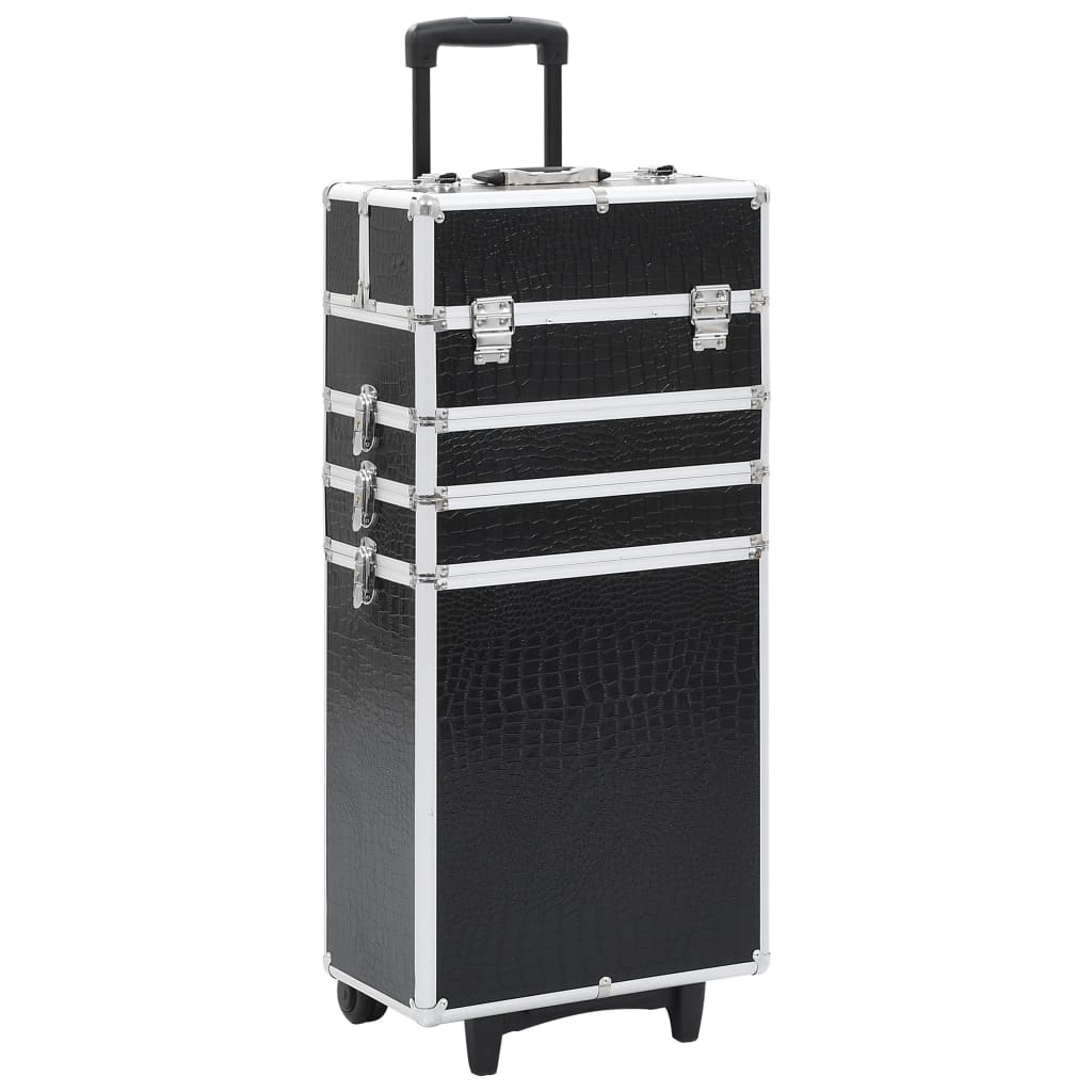 Vidaxl Makeup chariot en aluminium noir avec motif de crocodile