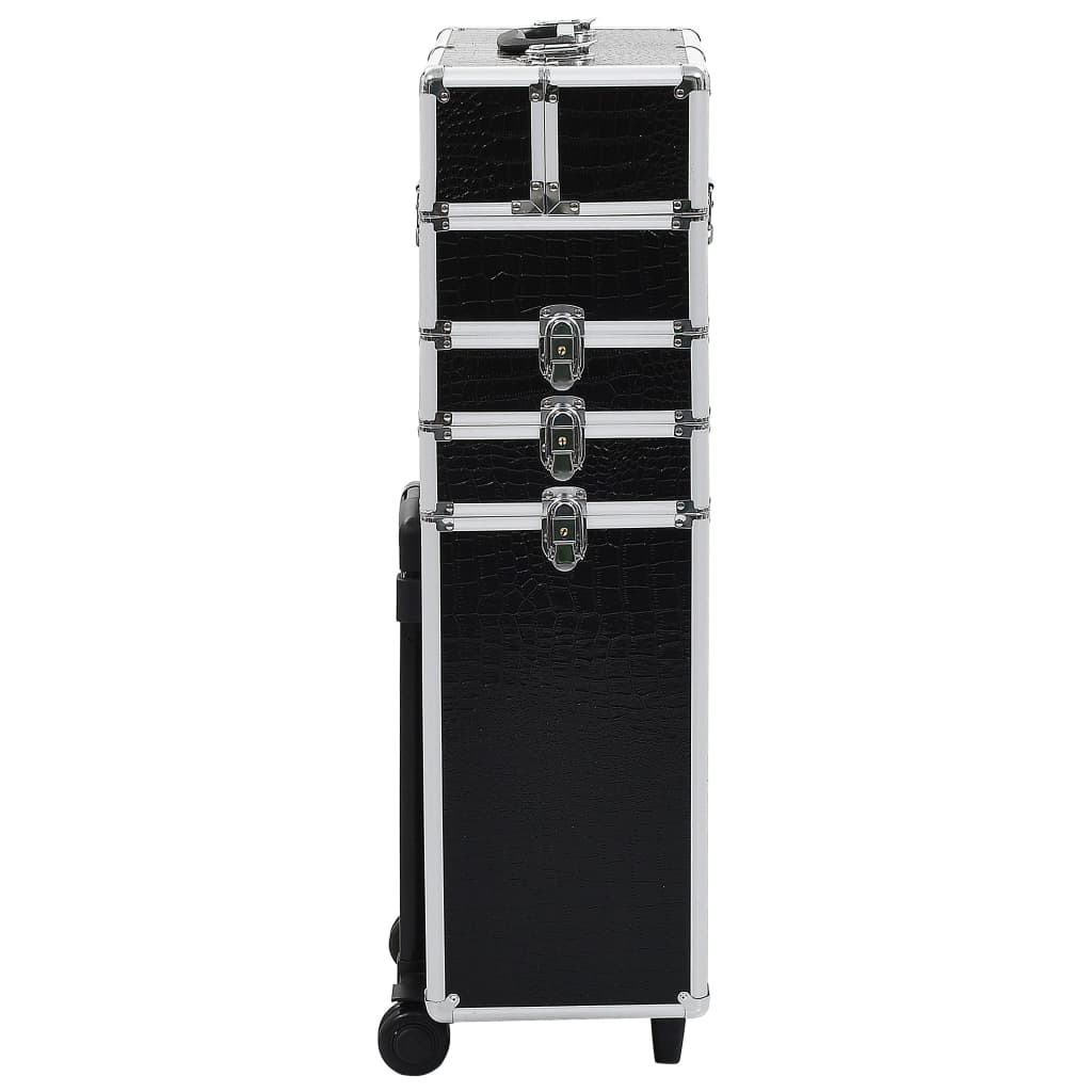 Vidaxl Makeup chariot en aluminium noir avec motif de crocodile