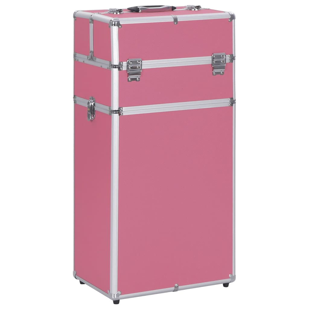 Vidaxl Makeup chariot en aluminium rose