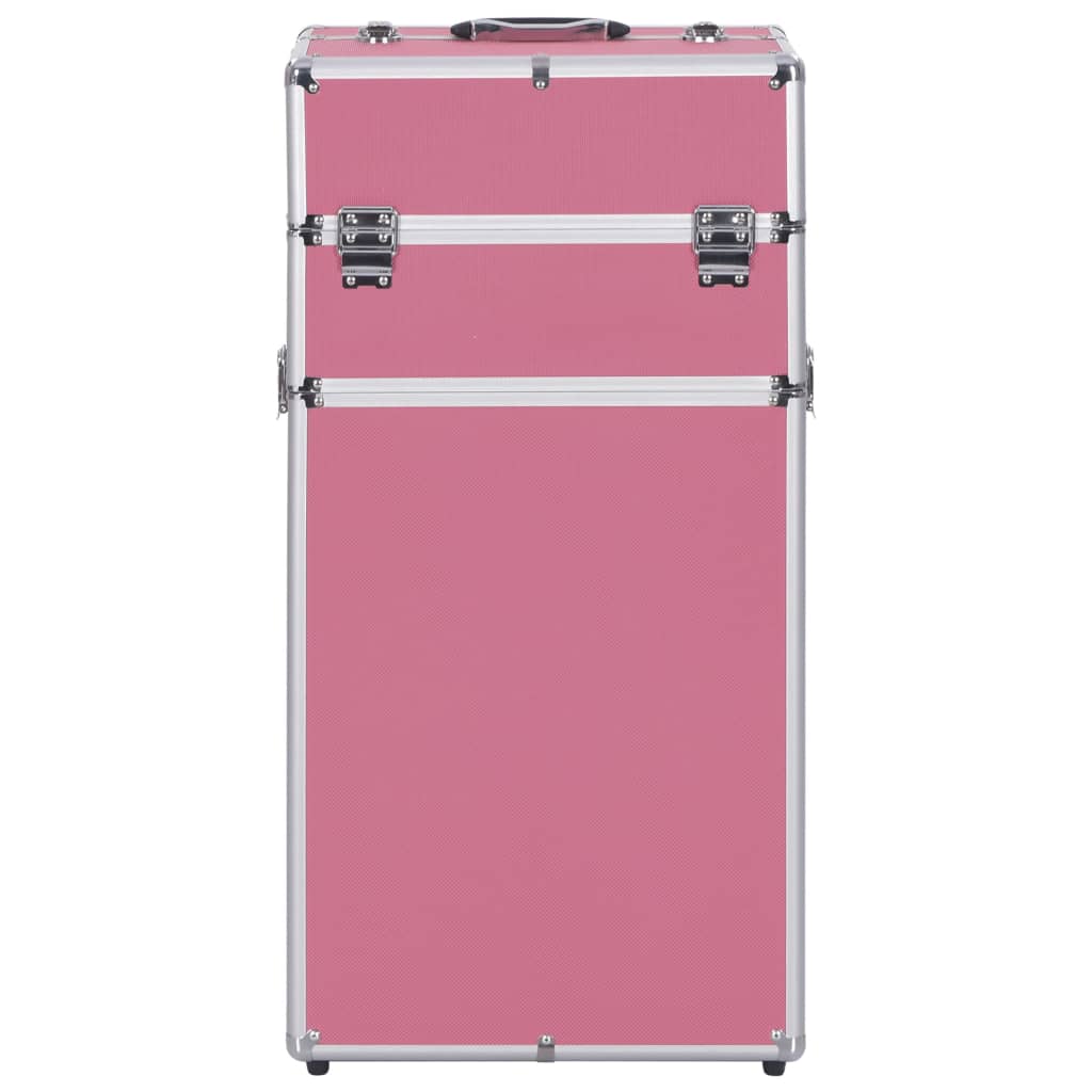 Vidaxl Makeup chariot en aluminium rose