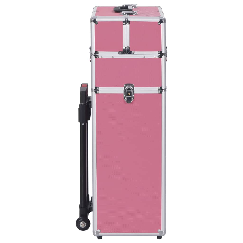 Vidaxl Makeup chariot en aluminium rose