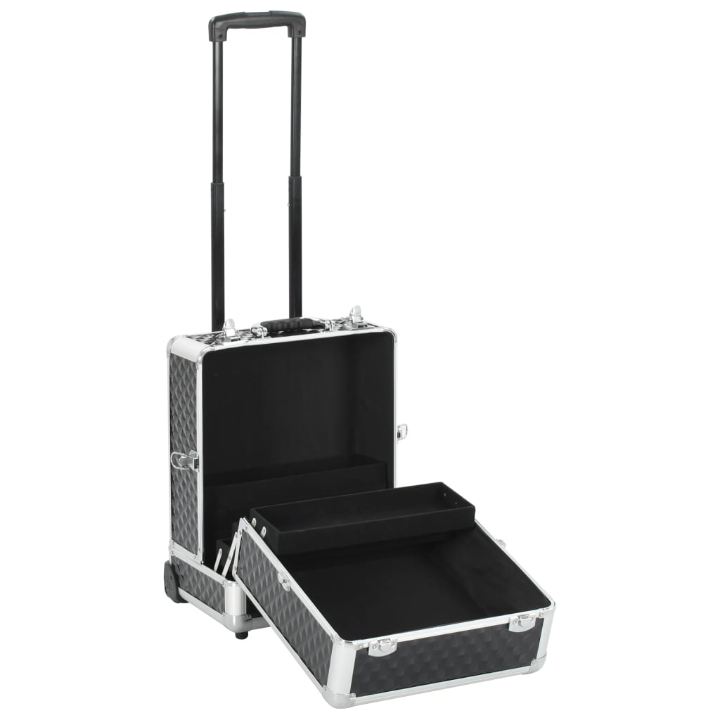 Vidaxl Magno Trolley 35x29x45 cm de aluminio negro