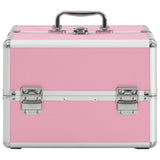 Vidaxl makeup suitcase 22x30x21 cm aluminum pink