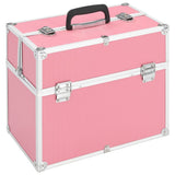 Vidaxl makeup suitcase 37x24x35 cm aluminum pink