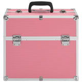 Vidaxl make-up koffer 37x24x35 cm aluminium roze