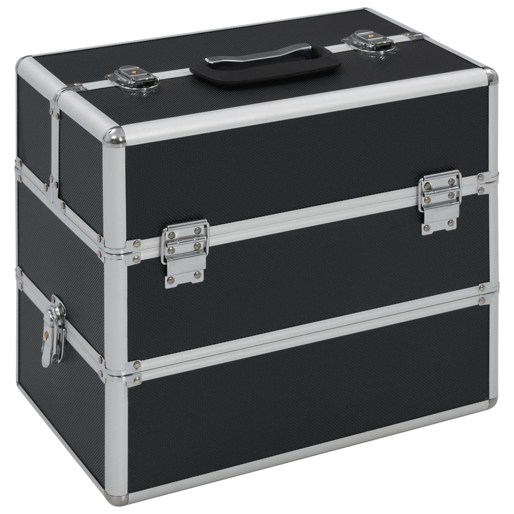 Vidaxl makeup suitcase 37x24x35 cm aluminum black