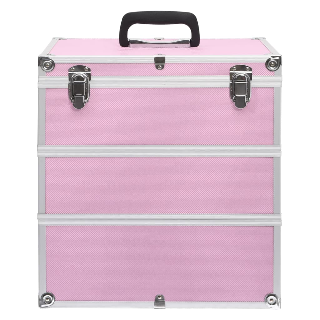 Vidaxl makeup suitcase 37x24x40 cm aluminum pink