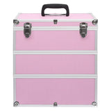 Vidaxl makeup suitcase 37x24x40 cm aluminum pink