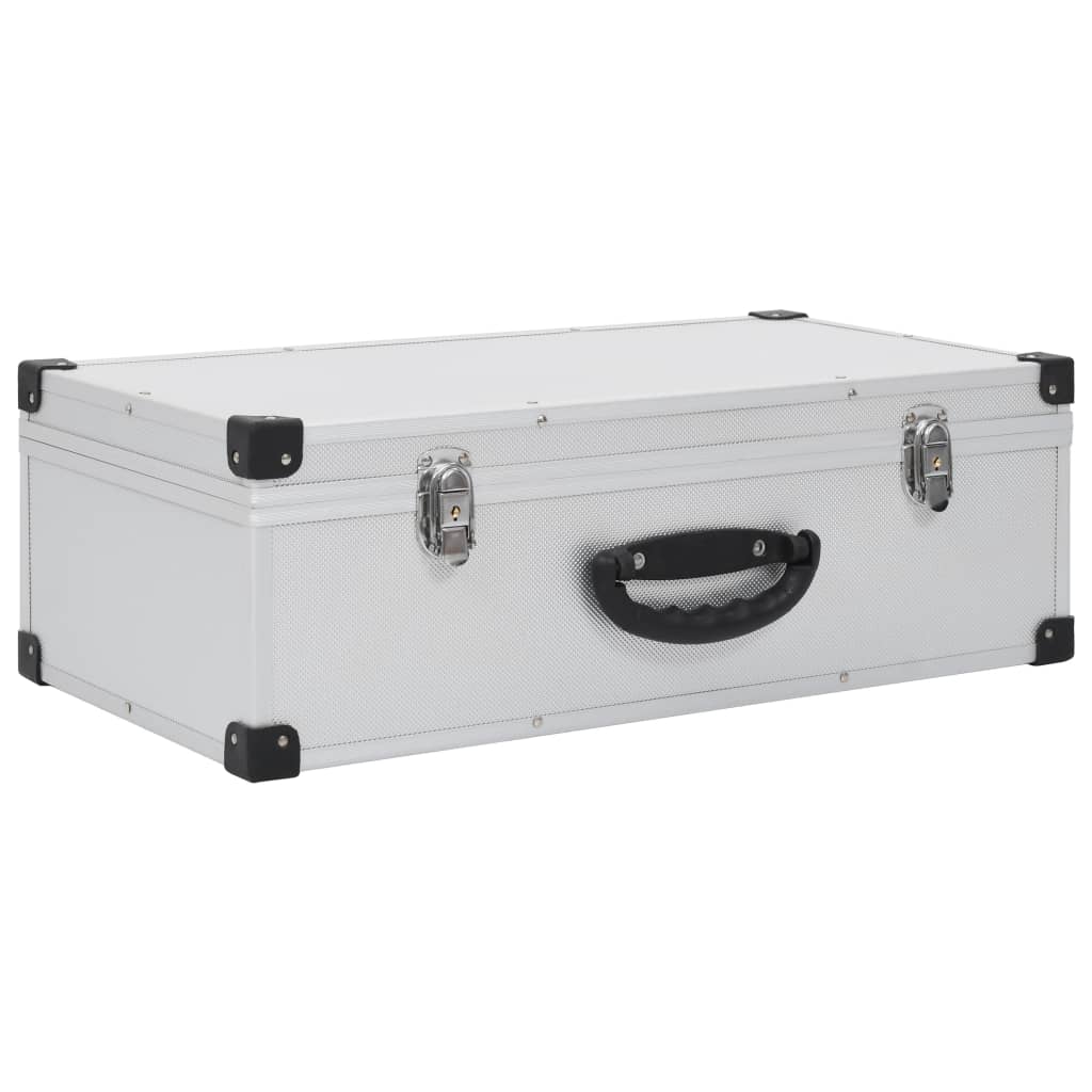 VIDAXL CD Suitcase pour 80 CDS Aluminium ABS Silver Colored