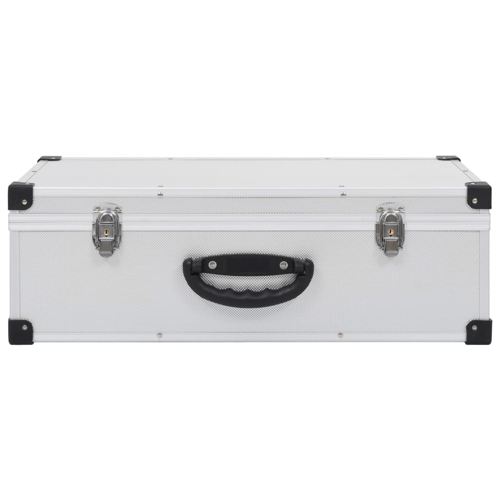 VIDAXL CD Suitcase pour 80 CDS Aluminium ABS Silver Colored