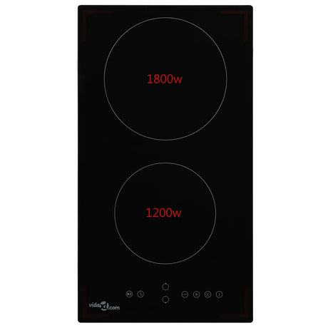 Vidaxl Ceramic Hob avec 2 zones de cuisson Contrôle tactile 3000 W