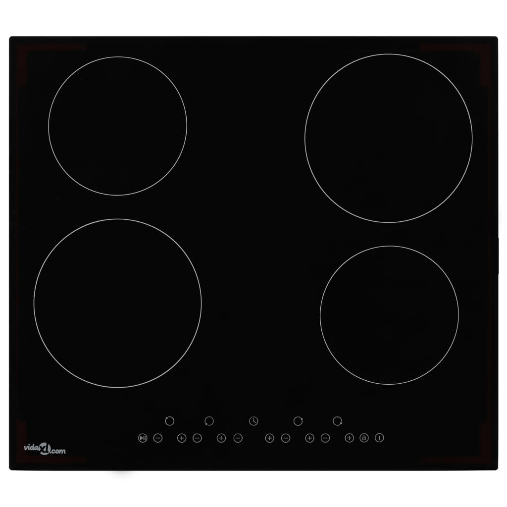 Vidaxl Ceramic Hob avec 4 zones de cuisson Contrôle tactile 6000 W