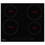 Vidaxl Ceramic Hob avec 4 zones de cuisson Contrôle tactile 6000 W
