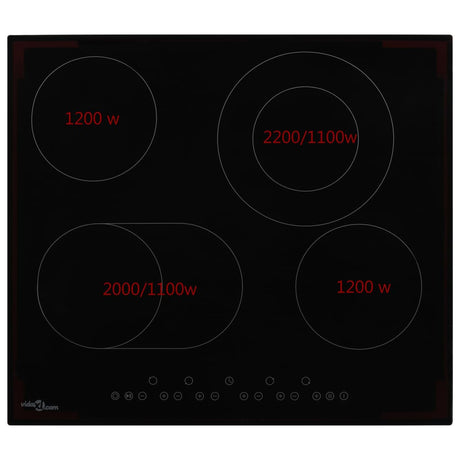 Vidaxl Ceramic hob with 4 cooking zones touch control 6600 W