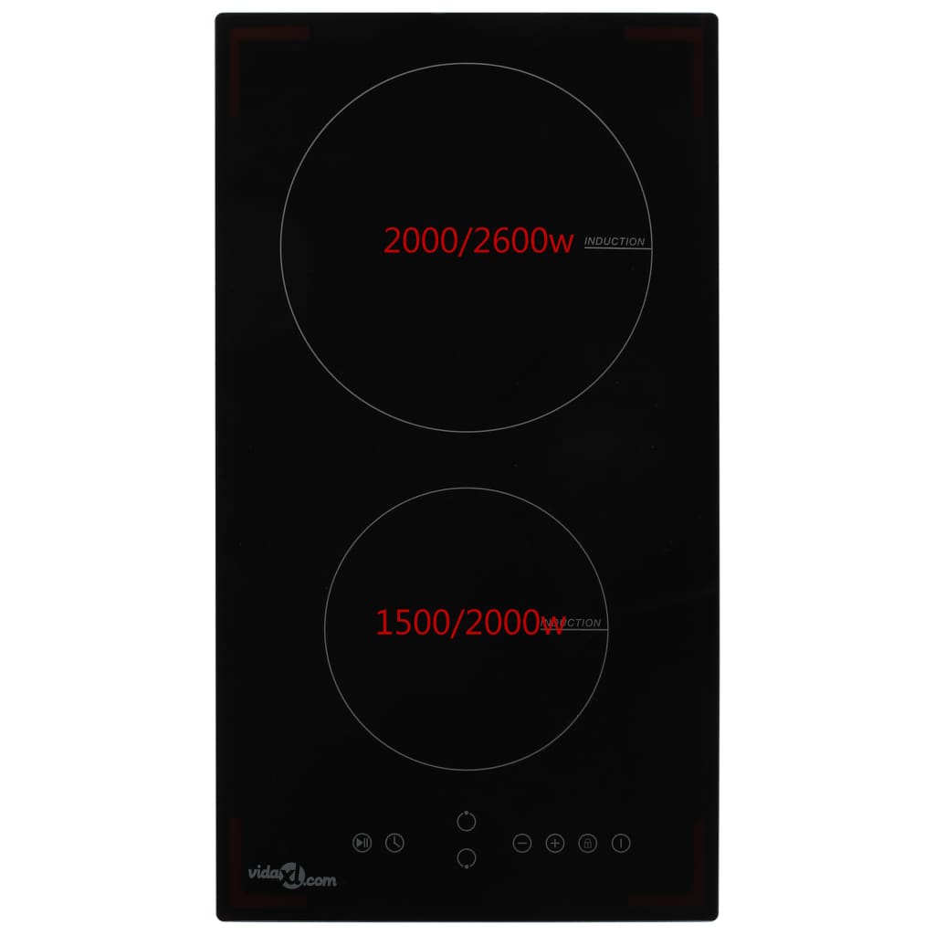 Vidaxl Induction hob with 2 cooking zones touch control 3500 W glass