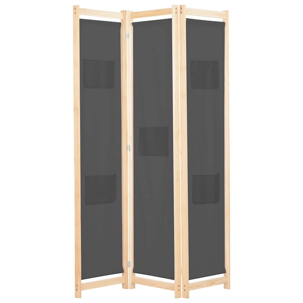 Vidaxl kamerscherm met 3 panelen 120x170x4 cm stof grijs