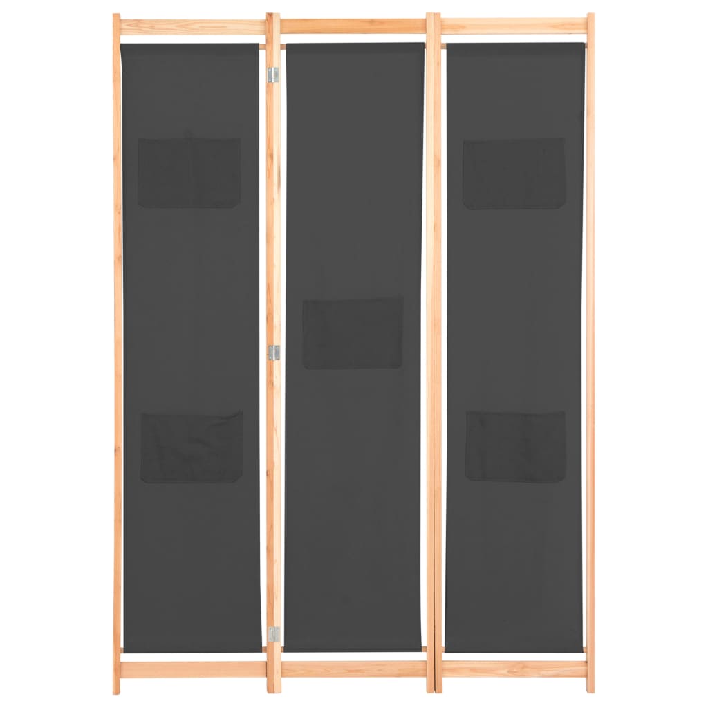 Vidaxl kamerscherm met 3 panelen 120x170x4 cm stof grijs