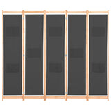 Vidaxl kamerscherm met 5 panelen 200x170x4 cm stof grijs