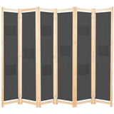 Vidaxl kamerscherm met 6 panelen 240x170x4 cm stof grijs
