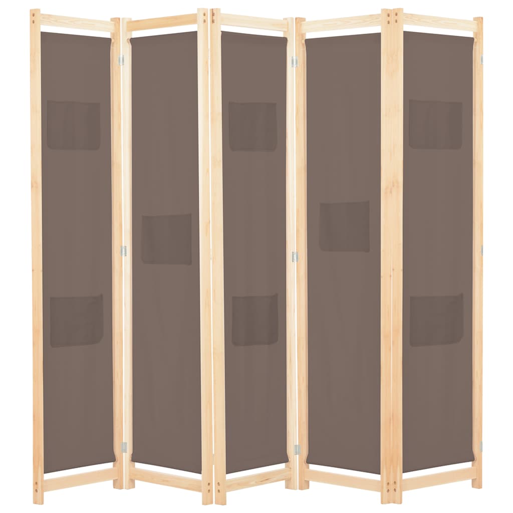 Vidaxl kamerscherm met 5 panelen 200x170x4 cm stof bruin