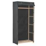 Vidaxl kledingkast 79x40x170 cm stof grijs