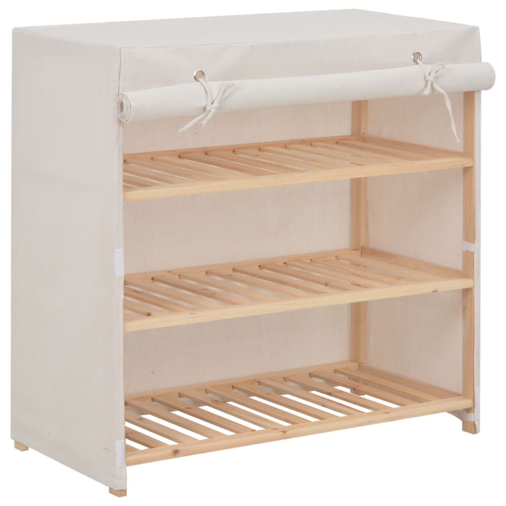 VidaXL shoe cabinet with cover 79x40x80 cm fabric white