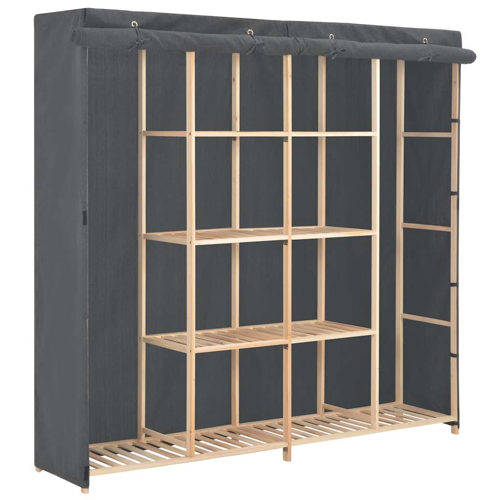 Vidaxl kledingkast 173x40x170 cm stof grijs