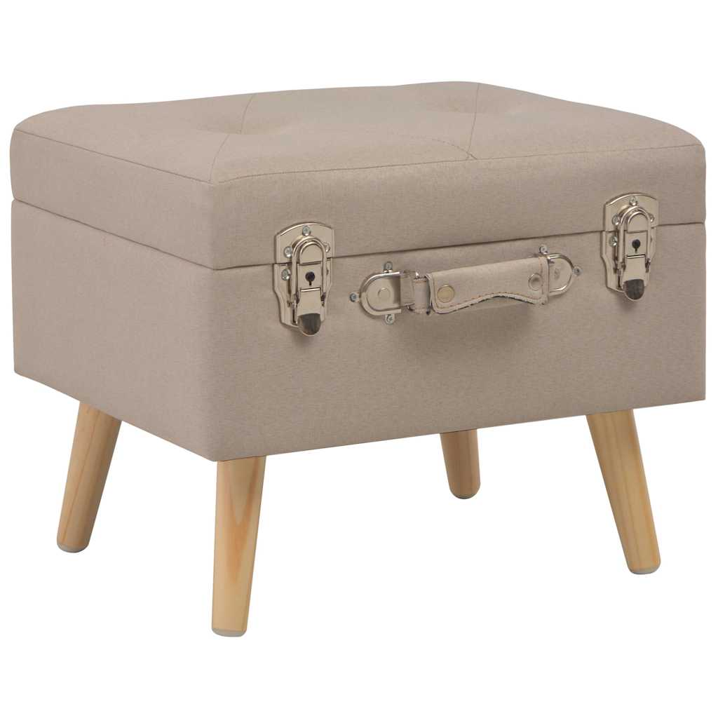 Vidaxl opbergkruk 40 cm stof beige